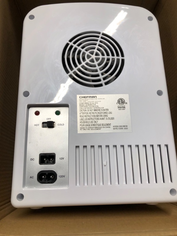 Photo 1 of Chefman Portable Mirrored Beauty Fridge With LED Lighting 4 Liter Mini Refrigerator, Skin Care, Makeup Storage, w/Mirror & Light, Chill Serums And Face Masks, For Desktop Or Travel, Cool & Heat Skincare Mini Fridge w/Light 4L White