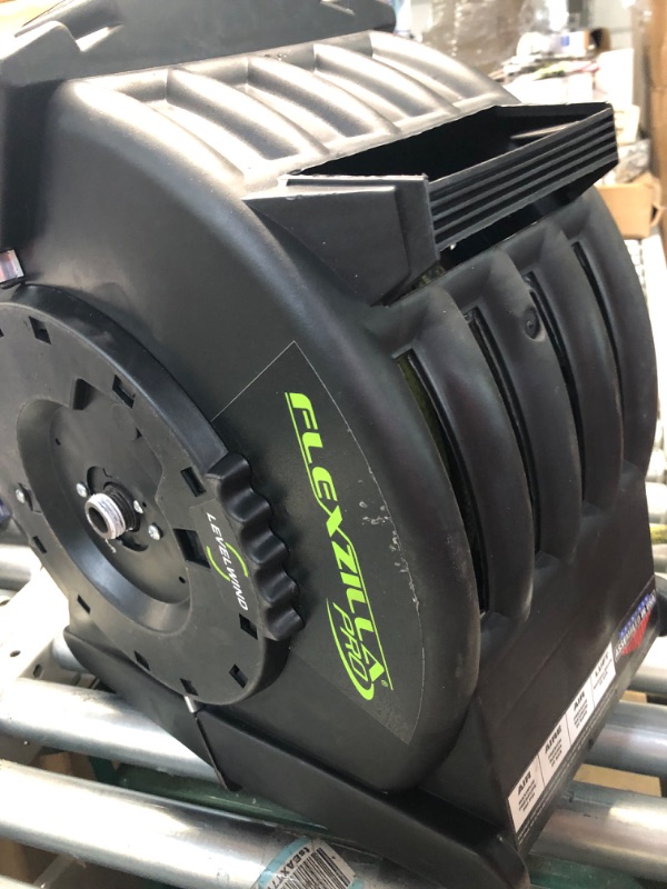 Photo 2 of Flexzilla Levelwind Retractable Air Hose Reel, 3/8 in. x 75 ft., Heavy Duty, Lightweight, Hybrid, ZillaGreen - L8306FZ 3/8" (inches) x 75' (feet)