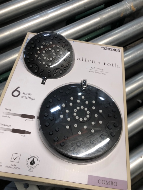 Photo 2 of [NONREFUNDABLE, FOR PARTS]
allen + roth Galway Matte Black Round Dual/Combo Shower Head 1.8-GPM (6.8-LPM)
