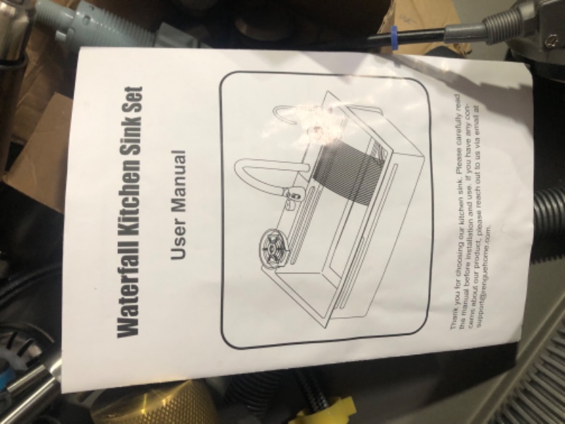 Photo 5 of ***DAMAGED - SCRATCHED AND SCRAPED - LIKELY MISSING PARTS - UNABLE TO VERIFY FUNCTIONALITY***
Waterfall Kitchen Sink, Drop In Kitchen Sink Single Bowl, Gray 304 Stainless Steel Kitchen Sink Workstation