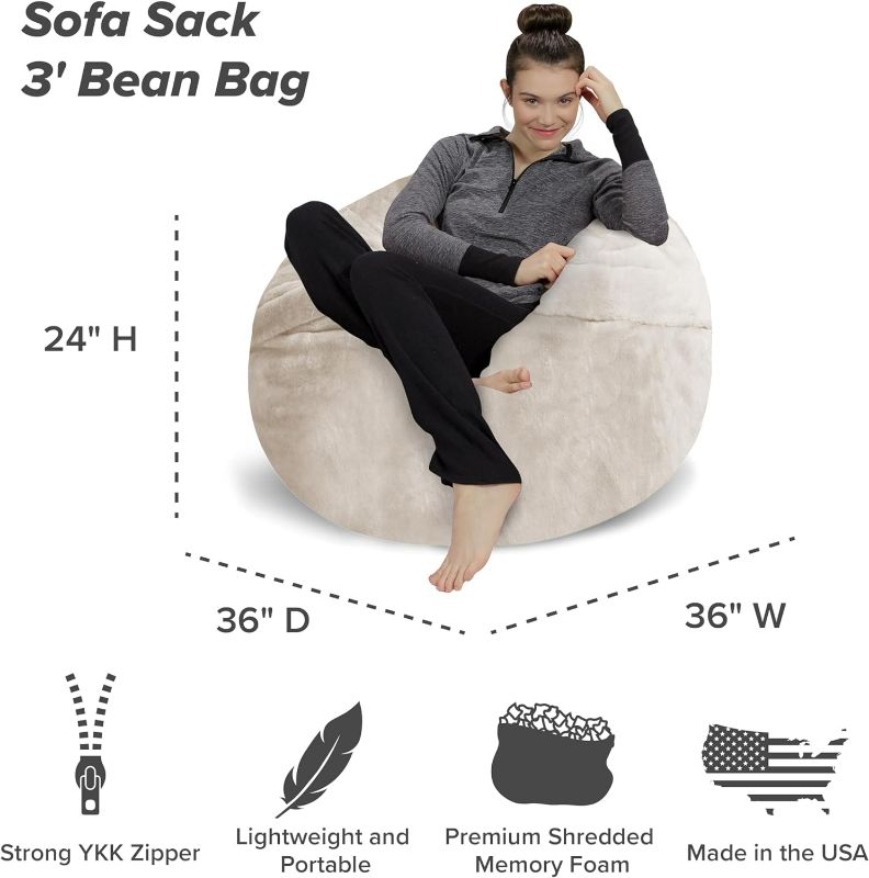 Photo 4 of (NON-REFUNDABLE) Sofa Sack - Plush Ultra Soft Bean Bags Chairs for Kids, Teens, Adults 