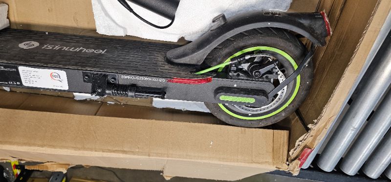 Photo 4 of isinwheel S9Pro Electric Scooter, 350W Motor E Scooter, 8.5" Solid Tires, 17 Miles Range, 19 Mph Folding Commuter Electric Scooter for Adults, Dual Suspension & Brakes, App Supported(Optional Seat) S9 PRO