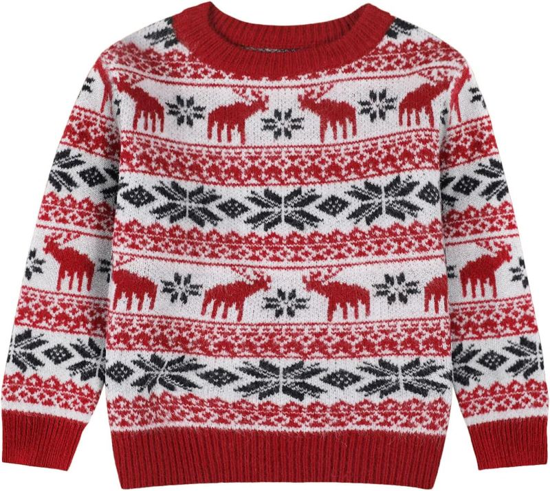 Photo 1 of QLIPIN Toddler Boys Girls Christmas Sweater Ugly Christmas Sweaters - Funny Xmas Reindeer Elk