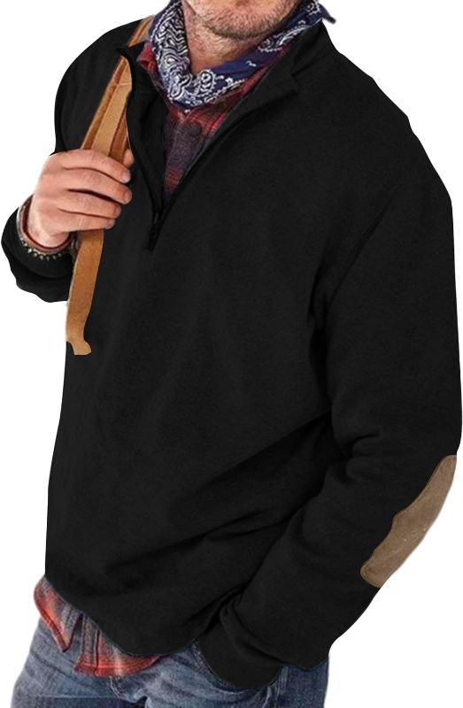 Photo 1 of Angbater Men’s Polo Shirts Lapel Collar Zipper Up Pullover Mock Neck Long Sleeve Golf Polo Sweatshirts