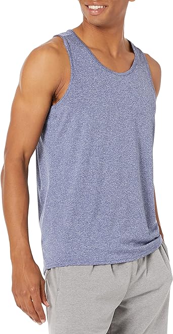 Photo 1 of Amazon Essentials Men's Tech Stretch Tank T-Shirt-Discontinued Colors X-Large Blue Heather 2PK