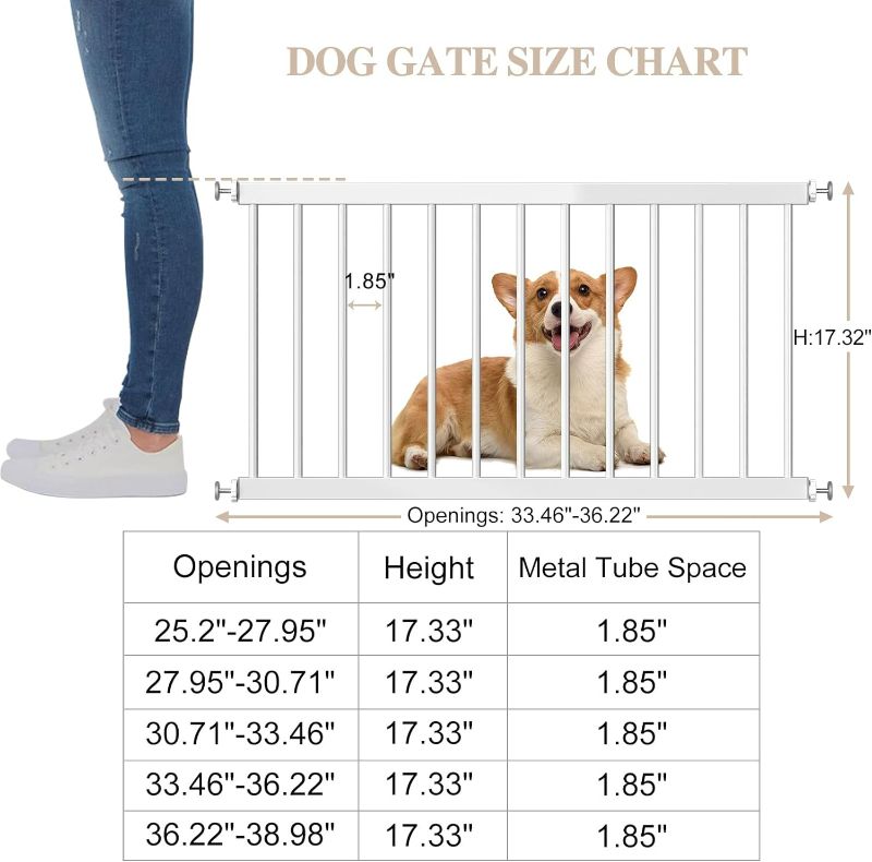 Photo 3 of (NON-REFUNDABLE) AIKSIWAI Short Expandable Dog Gate Pressure Mount Easily Step Over - White 27.95-30.71"/71-78cm