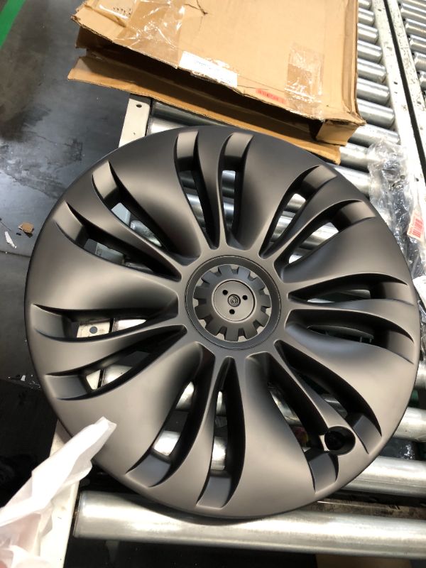 Photo 2 of ***USED - MISSING RING TO ATTACH TO WHEEL - SEE PICTURES***
Klutchtech Tesla Model Y Hubcaps - 19 Inch Gemini Wheel Cover Replacement - 1 Piece