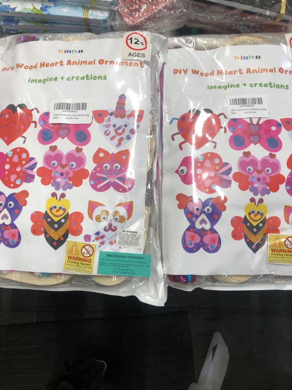 Photo 2 of **BUNDLE OF 2 NON REFUNDABLE**
18 Sets Valentine Wood Painting Craft Kits Wooden Heart Animal Ornaments Art Sets DIY Wood Heart Owl Dog Cat Butterfly Bee Owl Llama Unicorn Creativity Decoration for Kids Valentine Spring Party Favor