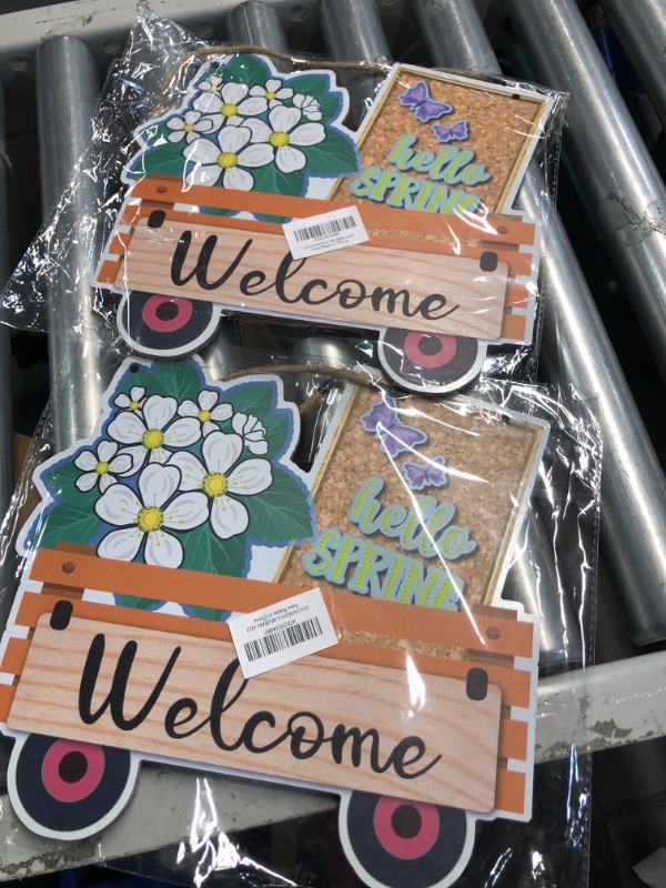 Photo 2 of **BUNDLE OF 2 NON- REFUNDABLE**
Hello Spring Door Sign, Spring Wreaths for Front Door Porch Decor Flower Truck Hanging Outdoor Welcome Sign, Spring Decorations for Home Farmhouse Garden -A03