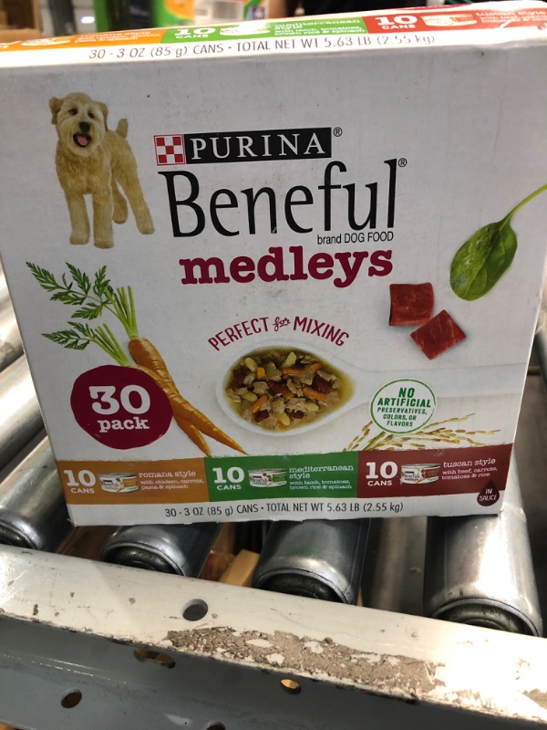 Photo 3 of **EXPIRES NOV 11 2025 NON- REFUNDABLE**
Purina Beneful Wet Dog Food Variety Pack, Medleys Tuscan, Romana & Mediterranean Style - (30) 3 oz. Cans