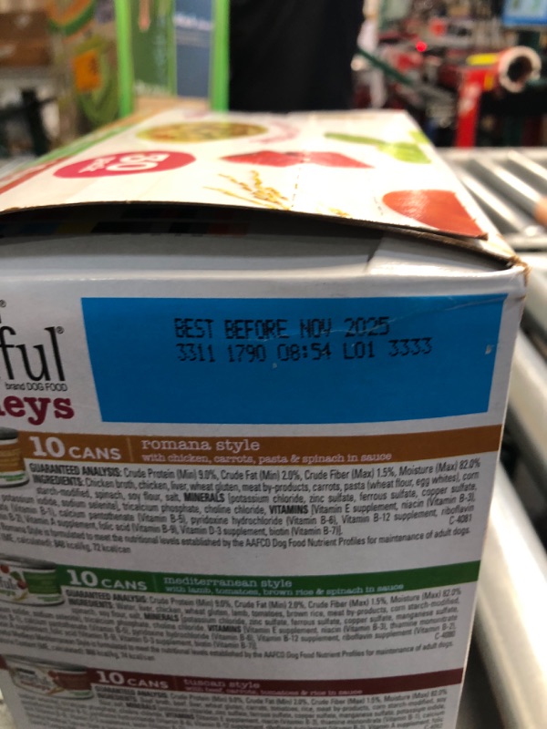 Photo 2 of **EXPIRES NOV 11 2025 NON- REFUNDABLE**
Purina Beneful Wet Dog Food Variety Pack, Medleys Tuscan, Romana & Mediterranean Style - (30) 3 oz. Cans