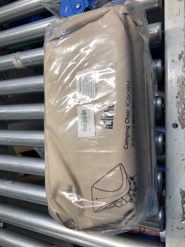 Photo 1 of iClimb Two-Heights Light Compact Comfortable Camping Folding Beach Chair with Anti-Sinking Large Feet and Carry Bag (Beige)