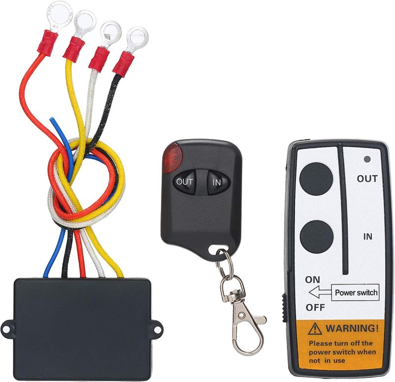 Photo 1 of (used)(see all images for damage) Qook Wireless Winch Remote Control Kit for Truck Jeep ATV SUV 12V Switch Handset