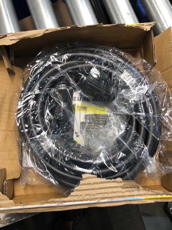 Photo 2 of POHIR Pressue Washer Hose 25ft Quick Connect M22 Fittings, 4000 PSI Pressure Power Washer Hose Replacement, Electric Kink Free Hose with M22 Extension Adapter and 4pcs M22 14mm to 3/8 25ft5coupler Black