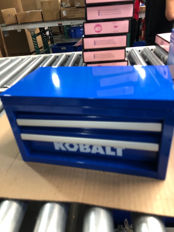 Photo 2 of **DAMAGED READ NOTES**
Kobalt Mini 10.83-in 2-Drawer Blue Steel Tool Box kobalt  # #5265407