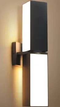 Photo 1 of LUTEC Cuba 3000K 2000LM LED Porch Wall Light Outdoor, Modern Exterior Lights Fixture, Waterproof Wall Lamp Sconce Outside for House, Patio, Home, Entryway-Grey
