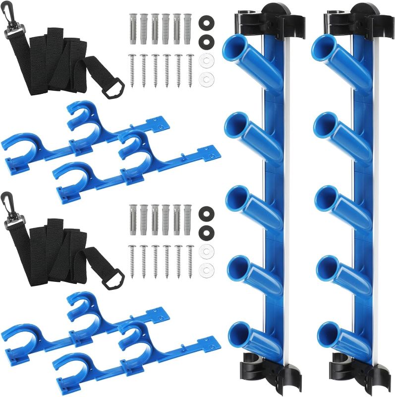 Photo 1 of (NON-REFUNDABLE) 2 Sets Pool Accessories Organizer and Holder Rack Pole Hangers Pool Equipment Storage Pool Tool Holder Pool Pole Hanger for Storing Poles Brushes Nets and Vacuum Attachments, Dark Blue