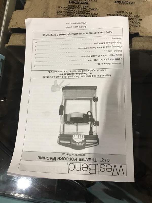 Photo 4 of (READ FULL POST) West Bend Hot Oil Theater Style Popcorn Popper Machine with Nonstick Kettle Includes Measuring Tool and Serving Scoop, 4-Ounce, Blue