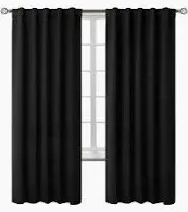 Photo 1 of **ITEM IS SIMILAR TO STOCK PHOTO**BGment Black Blackout Curtains 84 inches Long - Rod Pocket and Back Tab Thermal Insulated Bedroom Drapes for Living Room, 