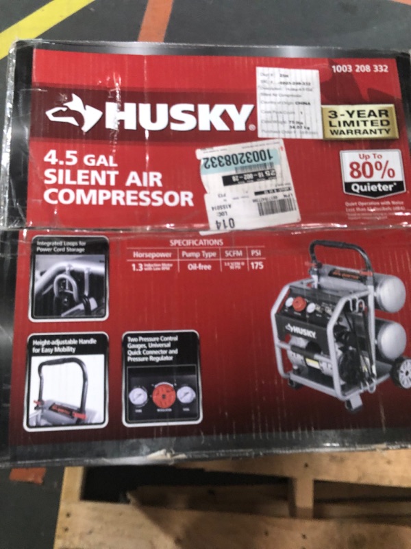 Photo 6 of 
Husky 4.5 Gal. 175 PSI Portable Electric Quiet Air Compressor
