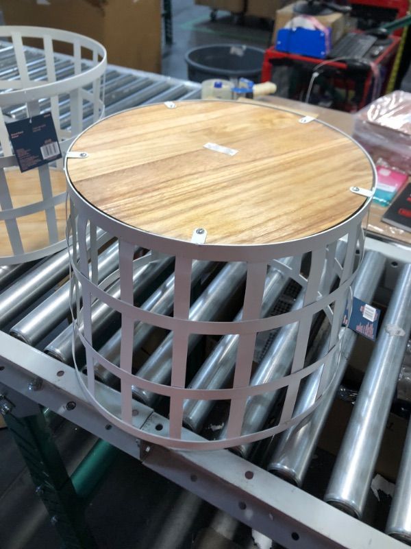 Photo 2 of ***DAMAGED - BENT AND SCRAPED - SEE PICTURES - NO PACKAGING***
Origin 21 16.5-in W x 12.5-in H x 16.5-in D White Iron Basket
