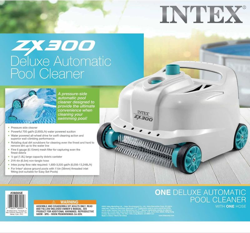 Photo 6 of **MINOR DAMAGE SCRATCHES**
Intex 28005E ZX300 Deluxe Automatic Pool Cleaner, Gray Automatic Vacuum