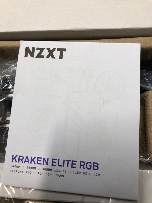 Photo 3 of NZXT Kraken Elite 360 RGB AIO CPU Liquid Cooler – 360mm Radiator – Personalizable Wide-Angle LCD Screen – RGB Lighting – High-Performance Pump – 3 x 120mm RGB Fans – Low Noise – White Kraken Elite RGB 360mm Radiator White