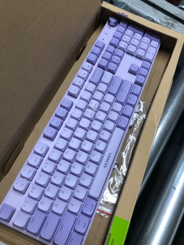 Photo 2 of seenda Wireless Mechanical Purple Colorful Keyboard, Tactile Quiet Keyboard with Low Profile, 