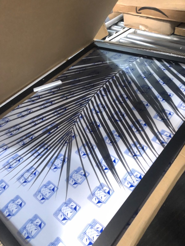 Photo 2 of **SEE PICS FOR DAMAGE**Americanflat 30X40 Poster Frame in Black - Composite Wood with Polished Plexiglass - Horizontal and Vertical Formats for Wall with Hanging Hardware Included Black 30X40 Frame