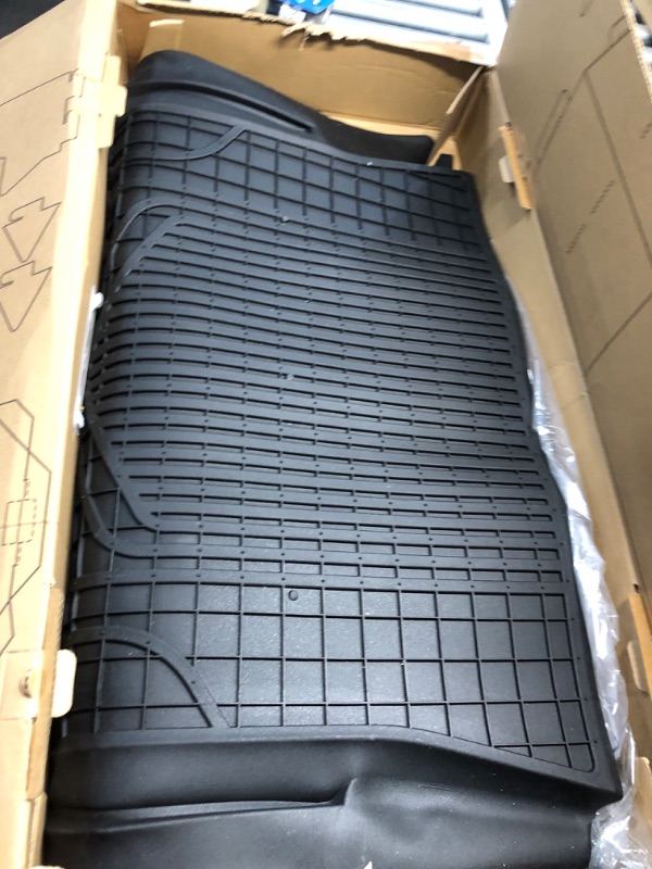 Photo 2 of 3W Tesla Model 3 Floor Mats, All-Weather TPE Floor Liner Compatible for Tesla Model 3 2021-2023, Full Set Black Floor Mats