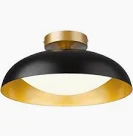 Photo 1 of kudos Flush Mount Ceiling Light, 16-inch LED Ceiling Light Fixture, Black and Gold Finish, 24W 2400lm Light Fixtures for Living Room, Kitchen, Bedroom, Hallway, 5CCT Adjustable, KDCL02-BK