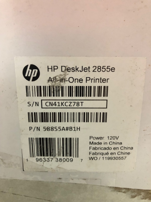 Photo 4 of (For parts)HP DeskJet 2855e Wireless All-in-One Color Inkjet Printer, Scanner, Copier, Best for home, 3 months of ink included (588S5A) New Version