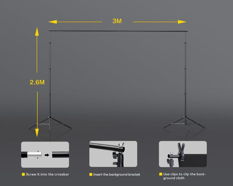 Photo 3 of (NON-REFUNDABLE) RALENO Photography Lighting Kit, 8.5 x 10ft Backdrop Stand with Green Screen, 5 x 85W CFL 5500K Light Bulb with Umbrellas for Product, Portrait and Video Shoot Photography