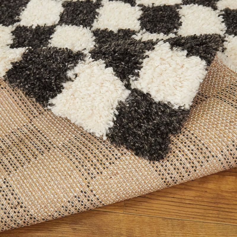 Photo 1 of Balta Rugs Oslo Checkered Shag Rug, Black, 8' x 10' Black 8' x 10'