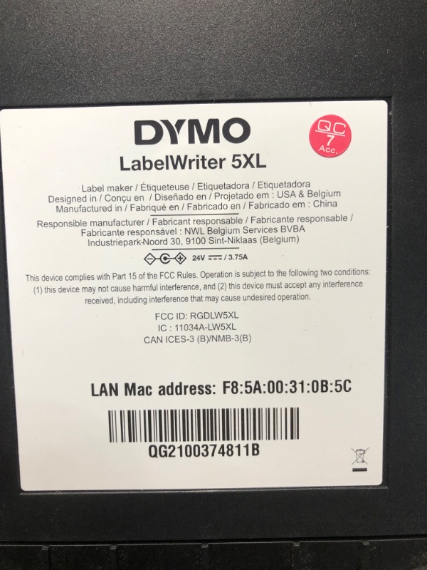 Photo 2 of DYMO LabelWriter 5XL Label Printer Bundle, Prints Extra-Wide Shipping Labels (UPS, USPS) from Amazon, eBay, and More, Perfect for eCommerce Sellers, Includes 5 Extra-Large Shipping Labels (1100 Total)