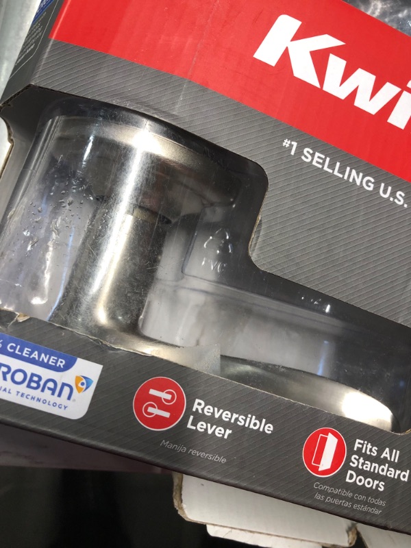 Photo 4 of **parts only** nonrefundable***Kwikset 991 Tustin Entry Lever and Single Cylinder Deadbolt Combo Pack featuring SmartKey in Satin Nickel, Model Number: 99910-040