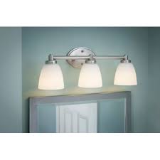 Photo 1 of **prev used ***allen + roth 22-in 3-Light Brushed Nickel Modern/Contemporary Vanity Light
