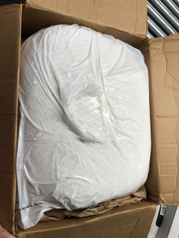 Photo 3 of **prev gently used**Snuggle-Pedic Body Pillow for Adults w/White Pillowcase- Pregnancy Pillows w/Shredded Memory Foam - Firm Maternity Side Sleeper Pillow for Adults - Long Cuddle Pillow for Bed - 20x54 Full Body Pillow Snow White