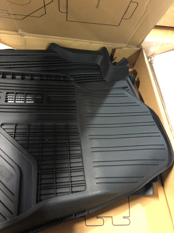 Photo 1 of 3W Floor Mats Fit for 2019-2023 Dodge Ram 1500 Crew Cab New Body (NOT Classic Models) with Original Storage All Weather TPE Accessories Custom Fit Dodge Ram 1500 Floor Liner Full Set Car Mats 2019-2023 Ram 1500 with Under-Seat Storage
