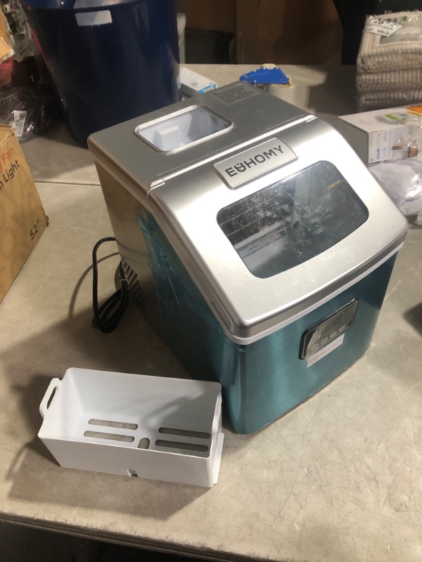 Photo 6 of ***USED - MISSING PARTS - SEE COMMENTS***
EUHOMY Countertop Ice Maker Machine, 40Lbs/24H Auto Self-Cleaning, 24 Pcs Ice/13 Mins, Portable Compact Ice Maker with Ice Scoop & Basket (Silver)