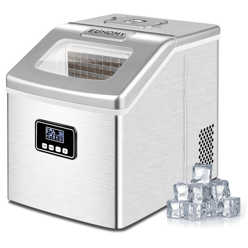 Photo 1 of ***USED - MISSING PARTS - SEE COMMENTS***
EUHOMY Countertop Ice Maker Machine, 40Lbs/24H Auto Self-Cleaning, 24 Pcs Ice/13 Mins, Portable Compact Ice Maker with Ice Scoop & Basket (Silver)