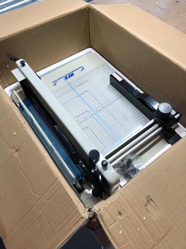 Photo 2 of HFS(R) Heavy Duty Guillotine Paper Cutter 400 Sheet Capacity | Solid Steel Construction (A4-12'' Paper Cutter)
