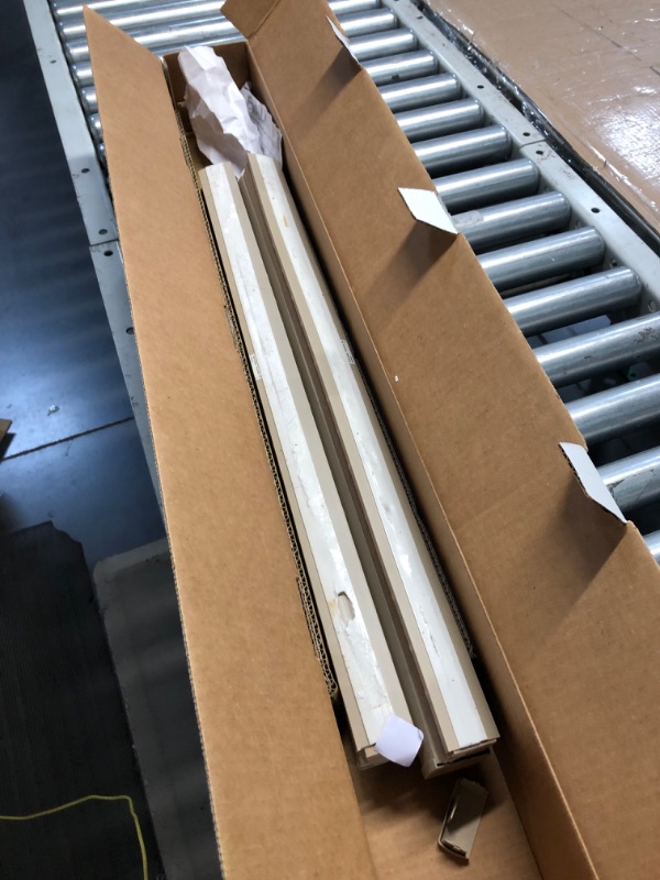 Photo 1 of **has been trimmed down to 25.5"" Redi Shade No Tools Easy Lift Trim-at-Home Cordless Pleated Light Filtering Fabric Shade Natural, 30 in x 64 in