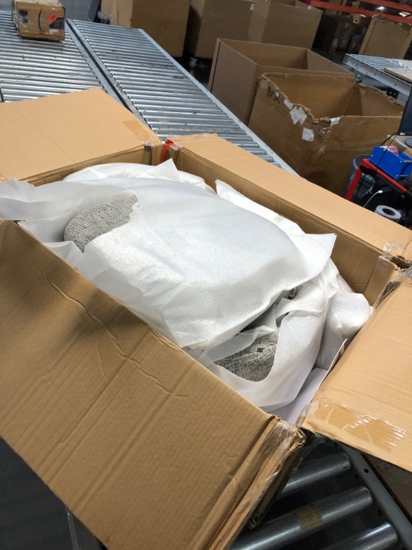 Photo 1 of Counter Height Bar Stools with Full Back-Swivel Bar Chairs Modern Barstools Set of 2 with Linen Padded Back, Metal Footrest - Grey - 30 inch