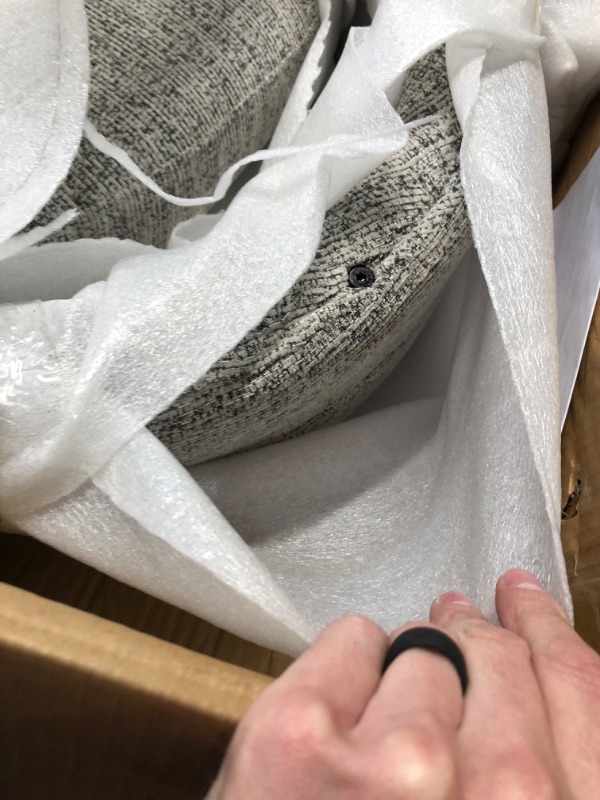 Photo 1 of Counter Height Bar Stools with Full Back-Swivel Bar Chairs Modern Barstools Set of 2 with Linen Padded Back, Metal Footrest - Grey - 30 inch