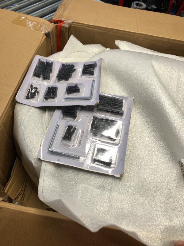 Photo 1 of Counter Height Bar Stools with Full Back-Swivel Bar Chairs Modern Barstools Set of 2 with Linen Padded Back, Metal Footrest - Grey - 30 inch