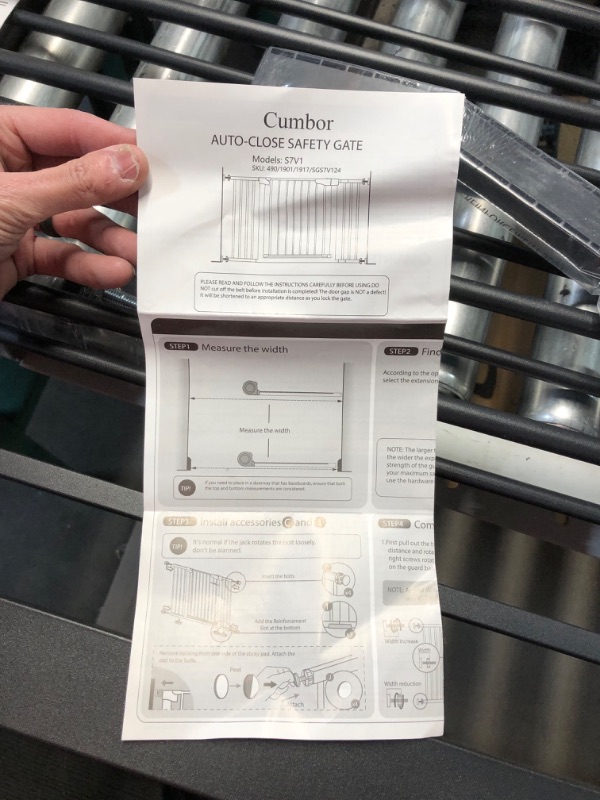 Photo 3 of Cumbor 29.5"-51.6" Baby Gate Extra Wide, Easy Walk Thru Dog Gate for The House, Auto Close Safety Pet Gates for Stairs - Black