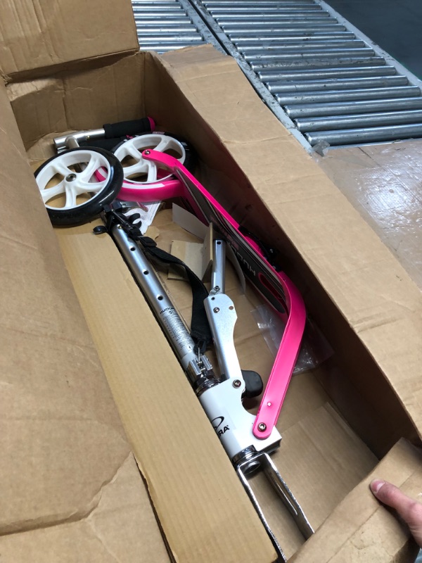 Photo 2 of **missing hardware** Scooter | Adjustable Height, Foldable, Lightweight Aluminum Frame | Holds Up to 220lbs | Pink