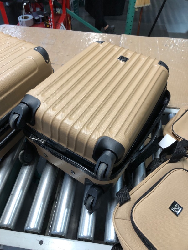 Photo 1 of **scuffs/scratches** Travelers Club Midtown Hardside 4-Piece Luggage Travel Set, Tan