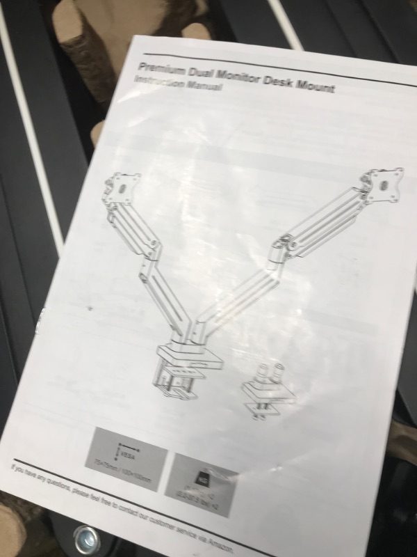 Photo 2 of MOUNT PRO Dual Monitor Mount for 2 Ultrawide Computer Screen Max 43 Inch/37.5lbs Each, Premium Long Monitor Arm, Heavy Duty Gas Spring Monitor Stand for 2 Monitors, VESA Desk Mount 75x75 100x100